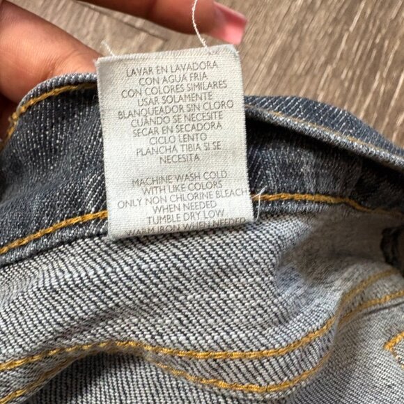 Daisy Fuentes Denim Mini Skirt Size 8 Dark Stone RN105543 Cotton Stretch - Picture 5 of 5